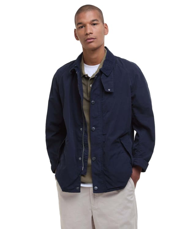 Men's Barbour Tracker Casual Cotton Jacket - Navy