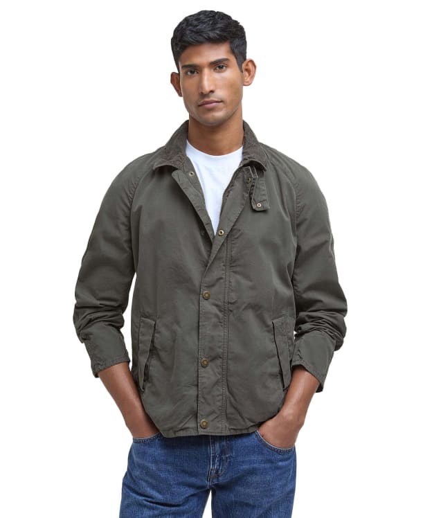 Men's Barbour Tracker Casual Cotton Jacket - Olive
