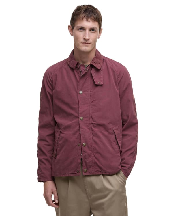 Men's Barbour Tracker Casual Cotton Jacket - Burnt Heather