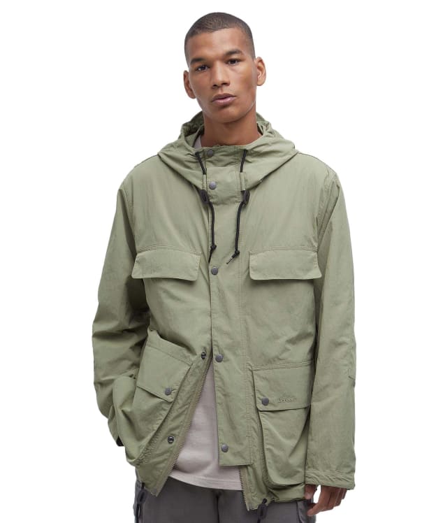 Men's Barbour Re-Engineered Durham Summer Casual Jacket - Bleached Olive
