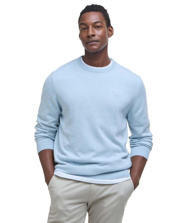 Men's Barbour Pima Cotton Crew Neck Sweater - Ocean Sky