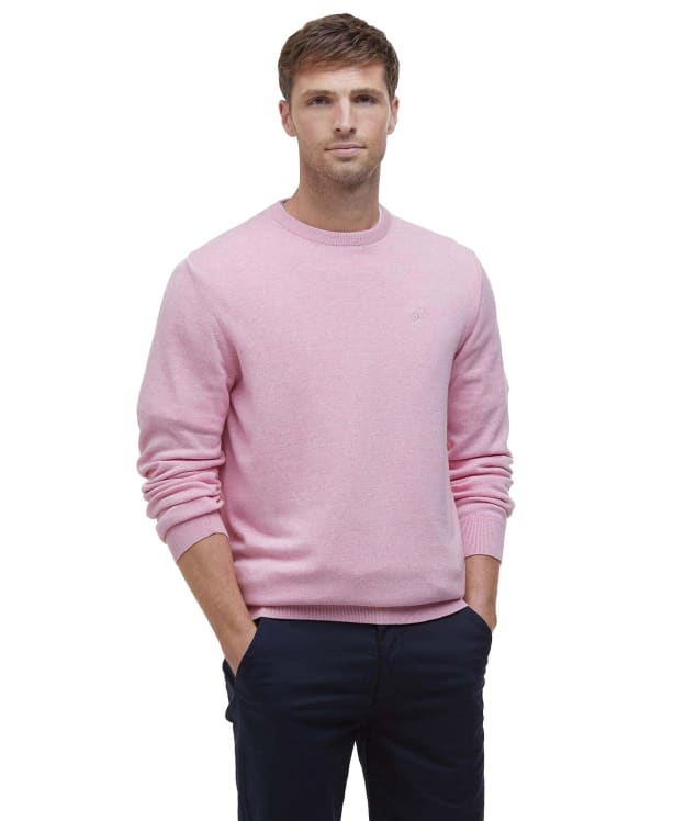 Men's Barbour Pima Cotton Crew Neck Sweater - True Pink