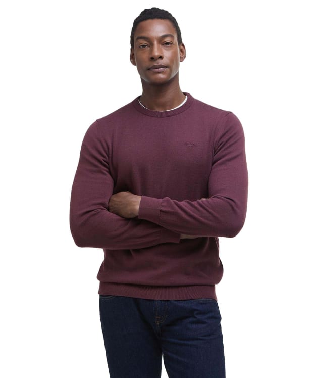 Men's Barbour Pima Cotton Crew Neck Sweater - Burnt Heather