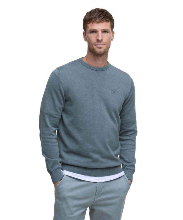 Men's Barbour Pima Cotton Crew Neck Sweater - Vintage Teal