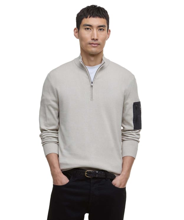 Men's Barbour International Blades Cotton Half Zip Jumper - Mist