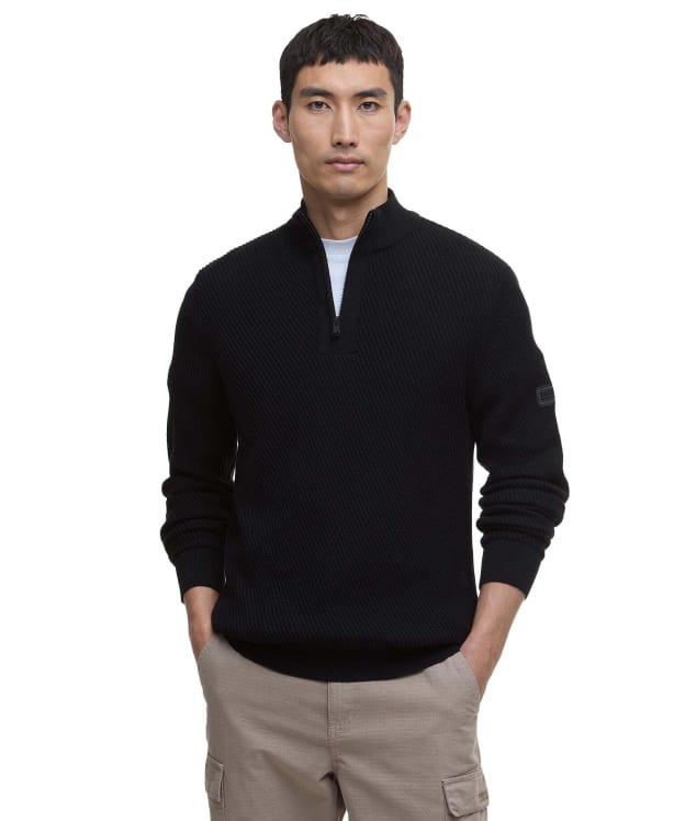 Men's Barbour International Dune Funnel Neck Jumper - Black