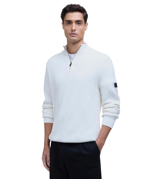 Men's Barbour International Dune Funnel Neck Jumper - Whisper White