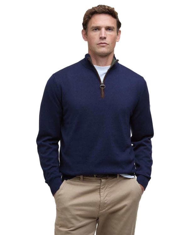 Men's Barbour Bayfield Knitted Half Zip Jumper - Navy