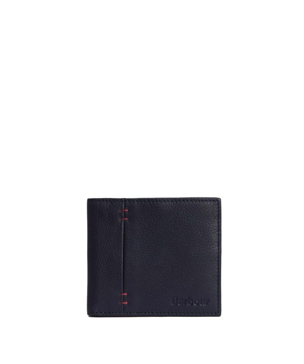 Men's Barbour Lossie Leather Billfold Wallet - Navy