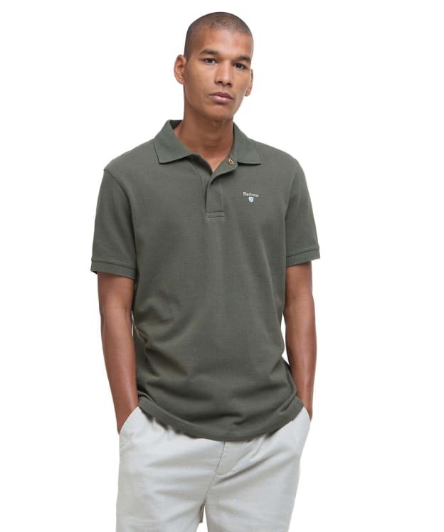 Men's Barbour Sports Polo 215G - Uniform Green