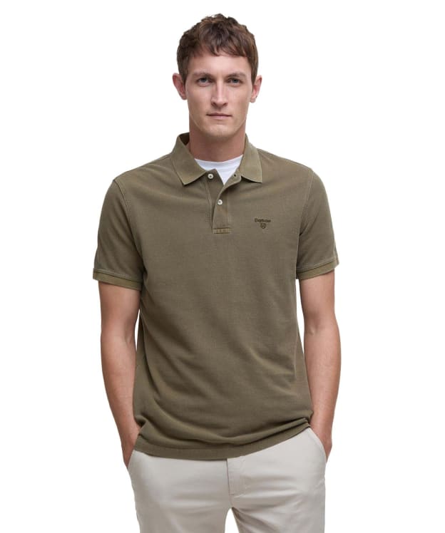 Men's Barbour Washed Sports Polo Shirt - Light Sage