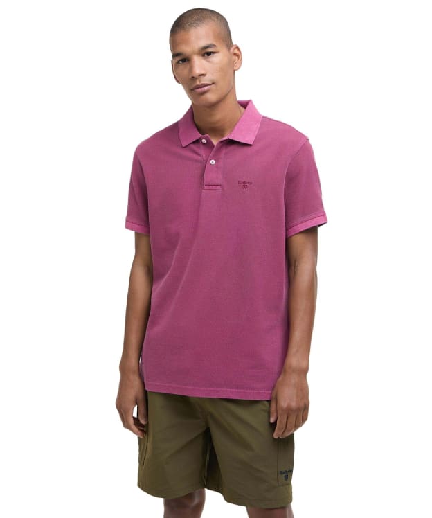 Men's Barbour Washed Sports Polo Shirt - Washed Raspberry