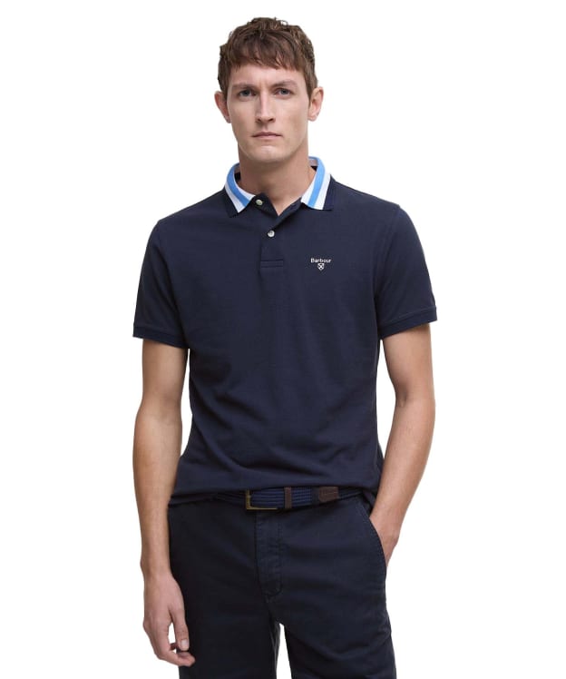 Men's Barbour Hawkesmoor Tipped Tailored Fit Polo Shirt - Navy