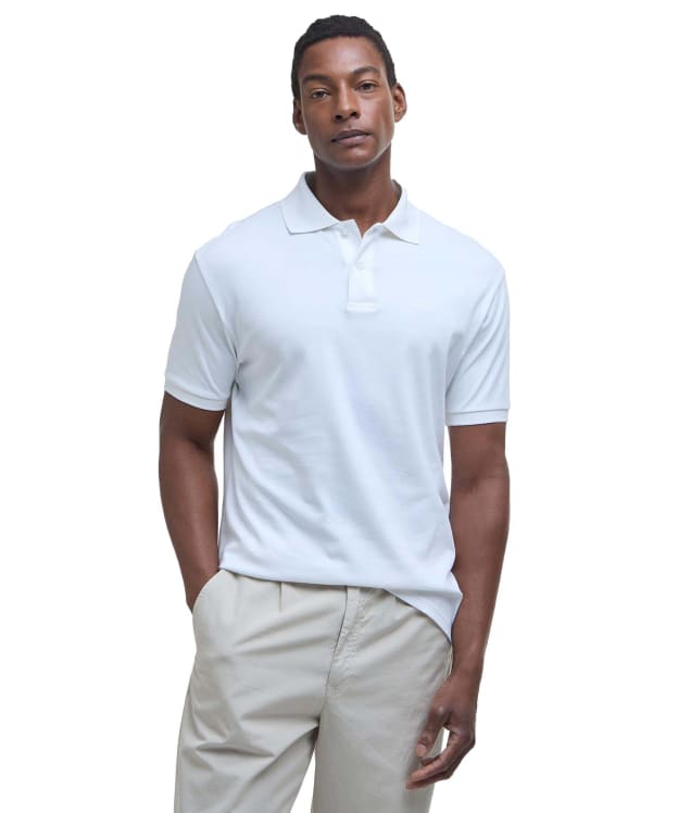 Men's Barbour Hylton Interlock Tailored Fit Polo Shirt - White