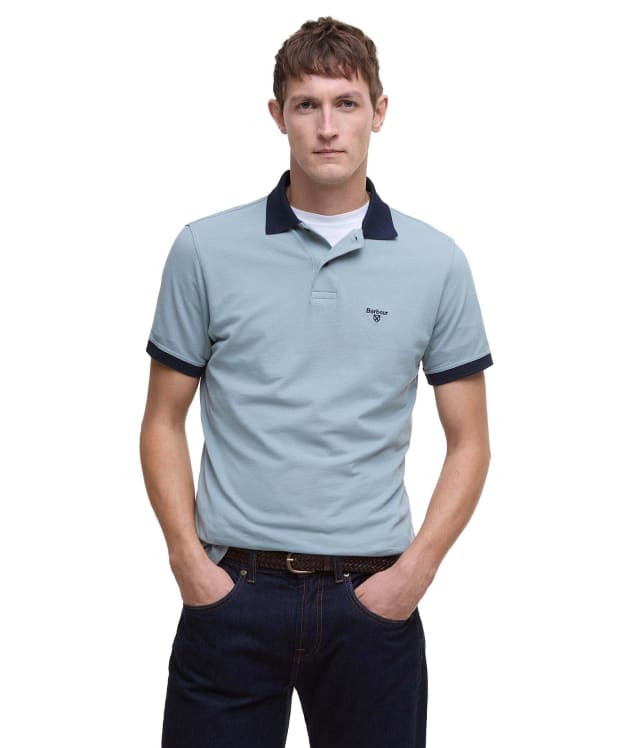Men's Barbour Lynmouth Tipped Tailored Fit Polo Shirt - Lead