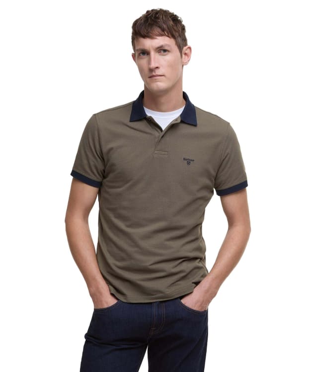 Men's Barbour Lynmouth Tipped Tailored Fit Polo Shirt - Uniform Green