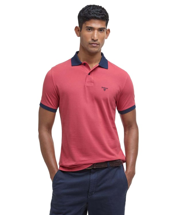 Men's Barbour Lynmouth Tipped Tailored Fit Polo Shirt - Red Spice