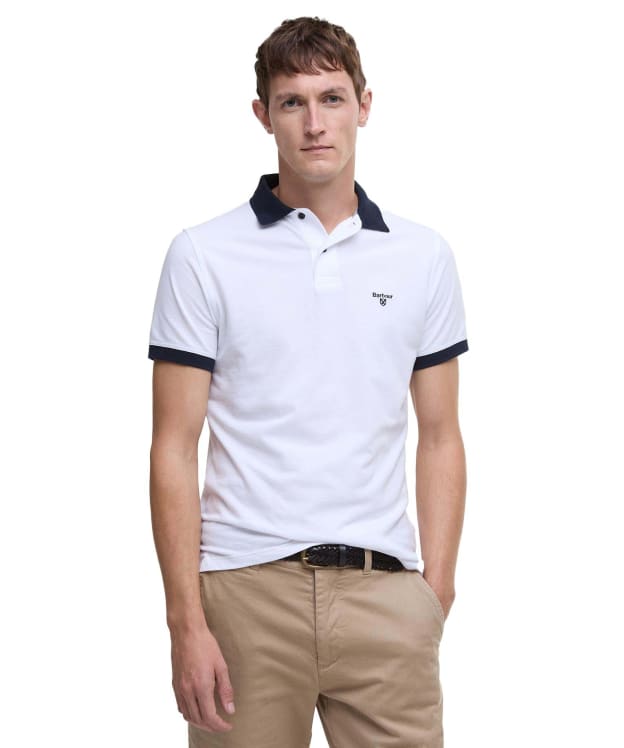 Men's Barbour Lynmouth Tipped Tailored Fit Polo Shirt - White