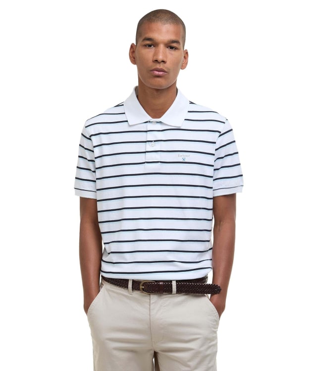 Men's Barbour Ashill Striped Tailored Fit Polo Shirt - White