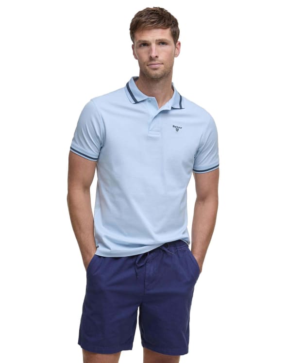 Men's Barbour Ferrybridge Lightweight Tailored Fit Polo Shirt - Ocean Sky
