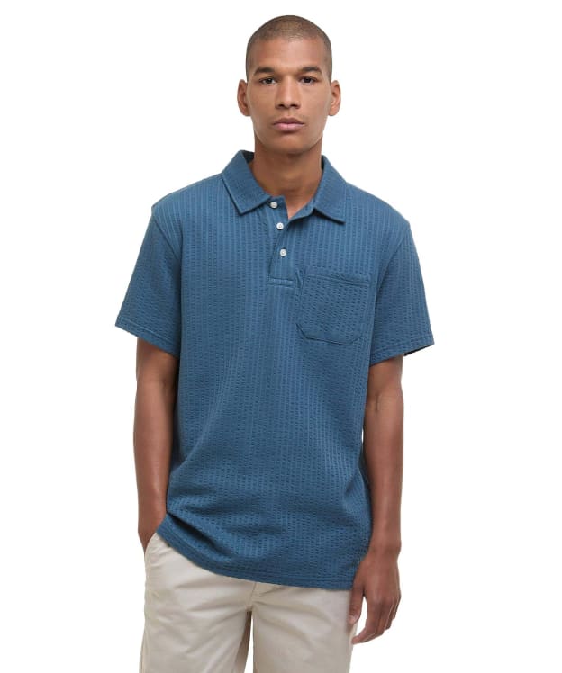 Men's Barbour Dymchurch Seersucker Polo Shirt - Dusk Blue