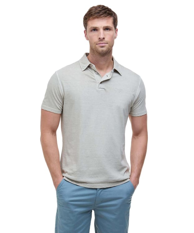 Men's Barbour Drayton Linen Tailored Fit Polo Shirt - Mist