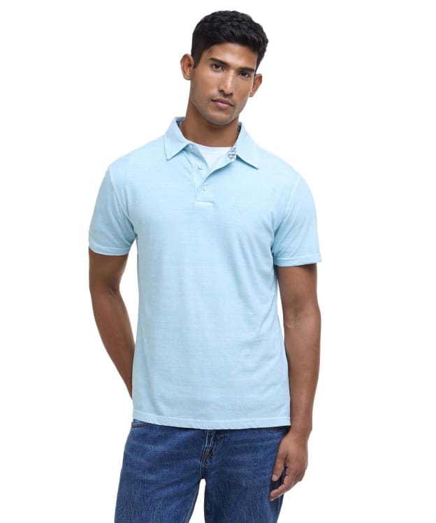 Men's Barbour Drayton Linen Tailored Fit Polo Shirt - Pale Sky