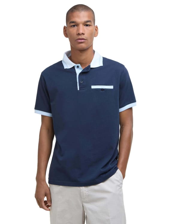 Men's Barbour Thurne Tipped Tailored Fit Polo Shirt - Navy
