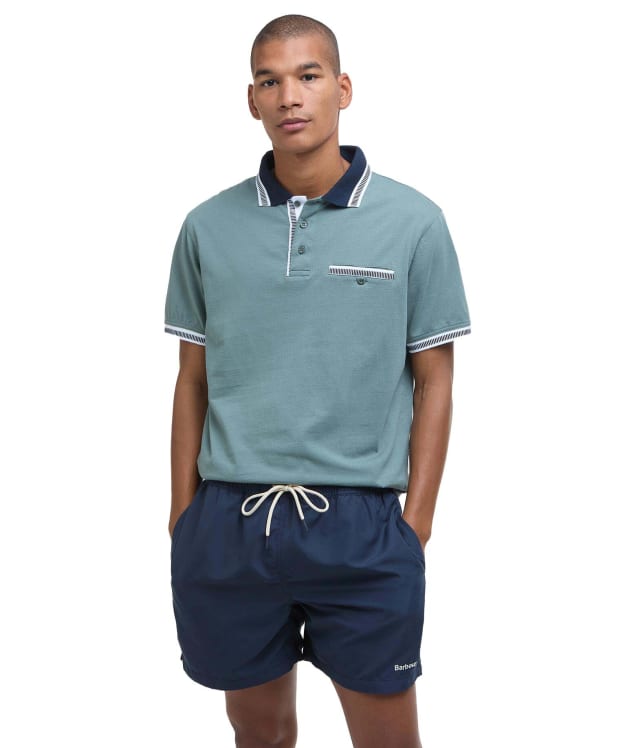 Men's Barbour Thurne Tipped Tailored Fit Polo Shirt - Vintage Teal