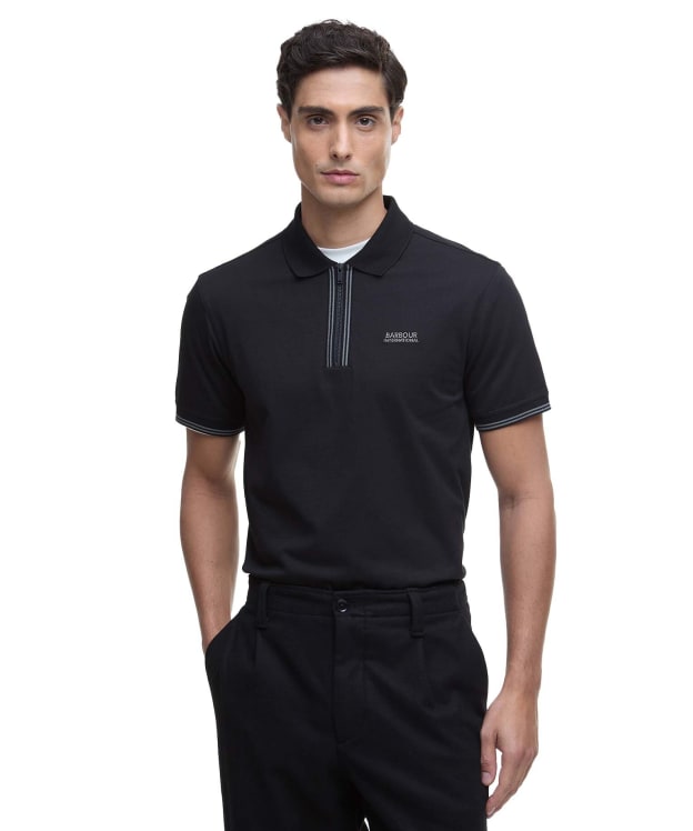 Men's Barbour International Ollie Twin Tipped Placket Polo - Black