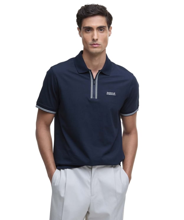 Men's Barbour International Ollie Twin Tipped Placket Polo - Navy
