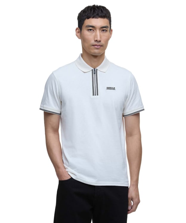Men's Barbour International Ollie Twin Tipped Placket Polo - Whisper White