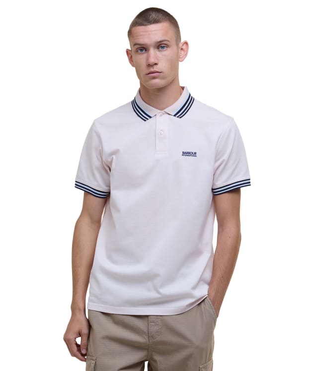 Men's Barbour International Caleb Multi Tipped Polo Shirt - Quartz Pink