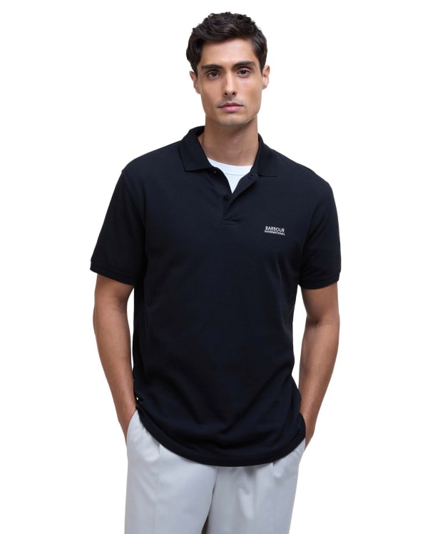 Men's Barbour International Lightweight Pique Essential Polo Shirt - Black
