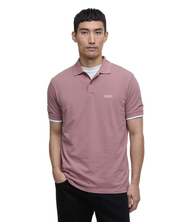 Men's Barbour International Lightweight Pique Essential Polo Shirt - Vintage Pink