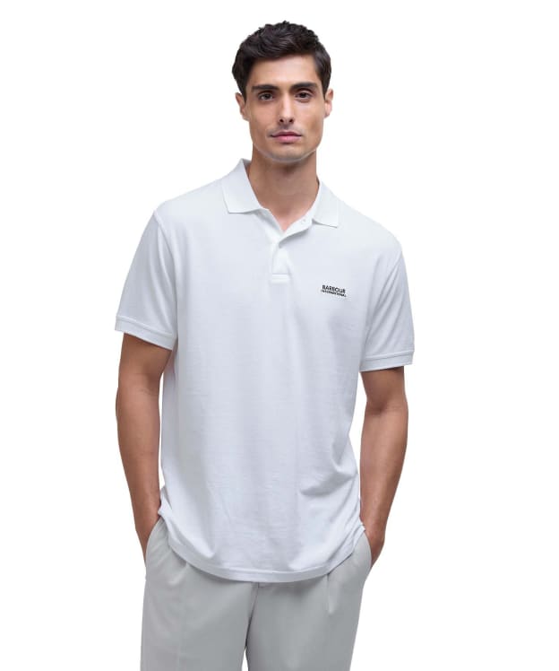 Men's Barbour International Lightweight Pique Essential Polo Shirt - White