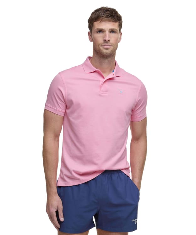 Men's Barbour Active Tailored Fit Polo Shirt - Candy Pink