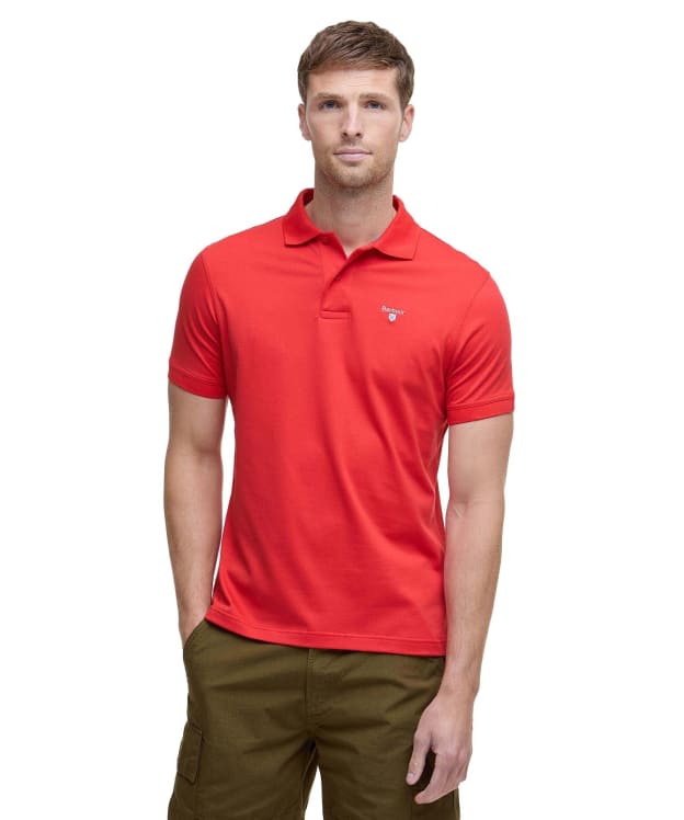 Men's Barbour Active Tailored Fit Polo Shirt - Risk Red