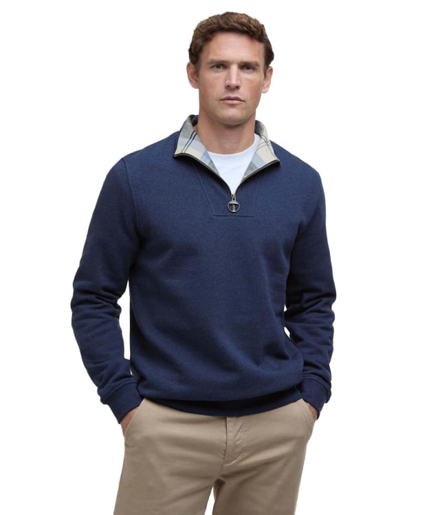 Men's Barbour Nelson Half Zip Sweatshirt - Navy Marl