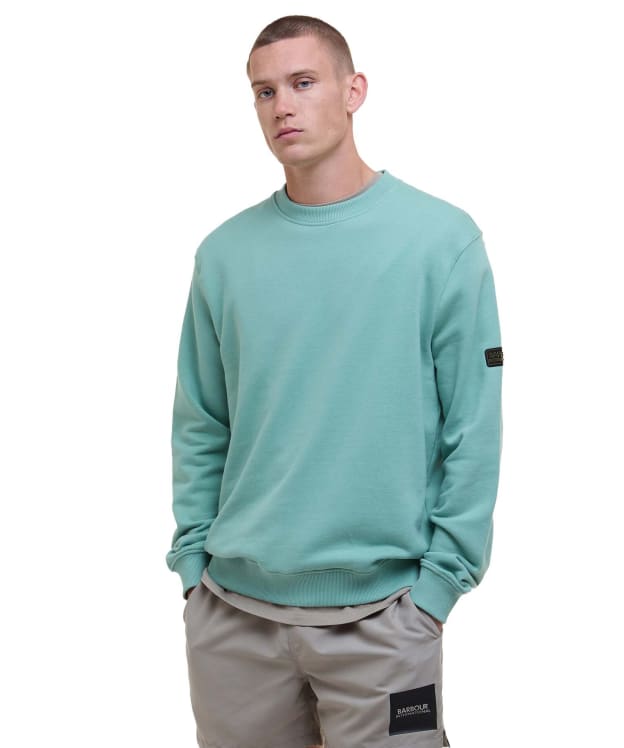 Men's Barbour International Outline Badge Crew - Granite Green