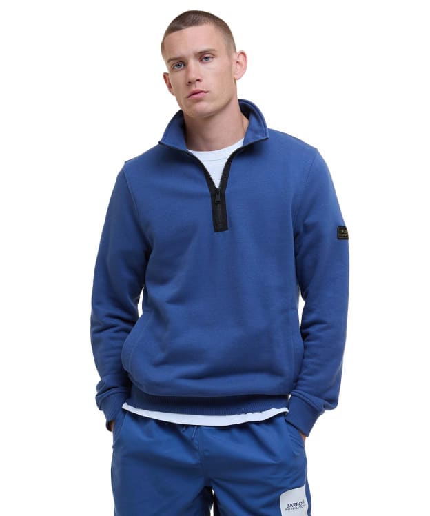 Men's Barbour International Outline Funnel Neck Sweatshirt - North Sea Blue