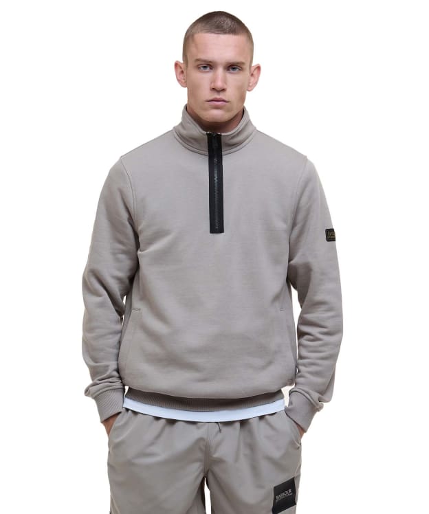 Men's Barbour International Outline Funnel Neck Sweatshirt - Concrete