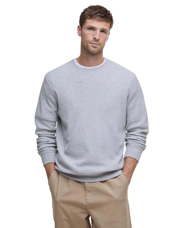 Men's Barbour Pique Interlock Crew Sweatshirt - Grey Marl