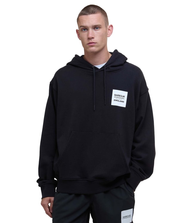 Men's Barbour International Micro Block Graphic Hoodie - Black