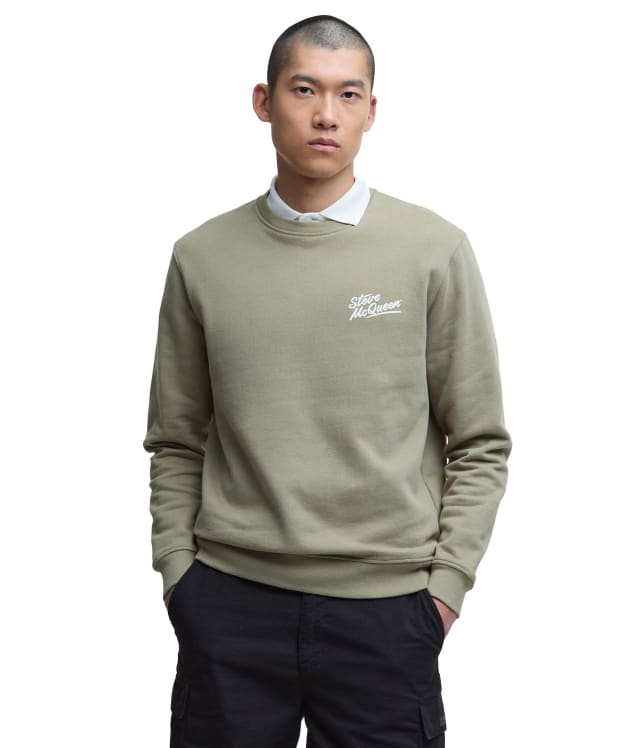 Men's Barbour International Giles Steve McQueen Graphic Sweatshirt - Bleached Olive