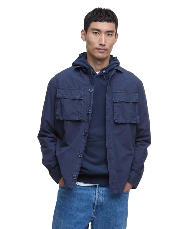 Men's Barbour International Kenneth Garment Dye Overshirt - Navy