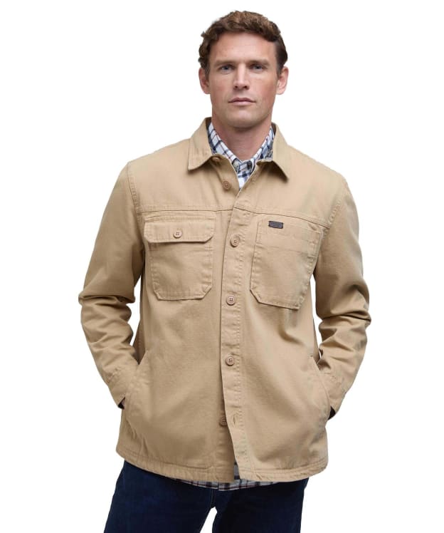 Men's Barbour Lingfield Canvas Overshirt - Dark Stone