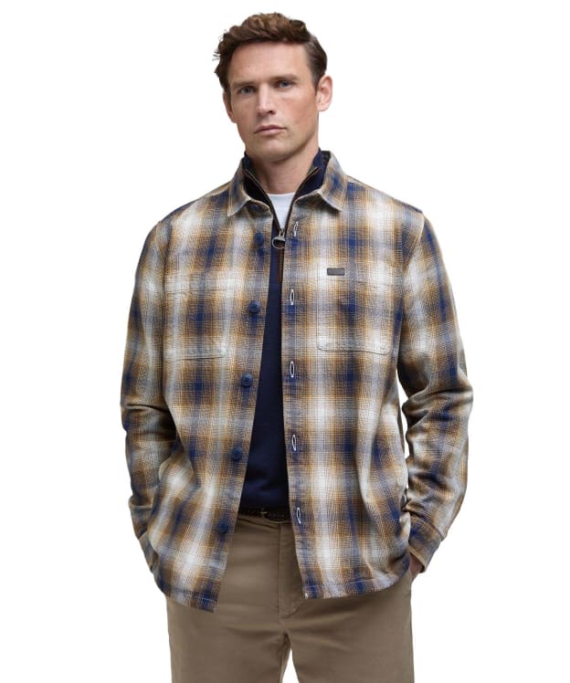Men's Barbour Sandside Checked Overshirt - Navy