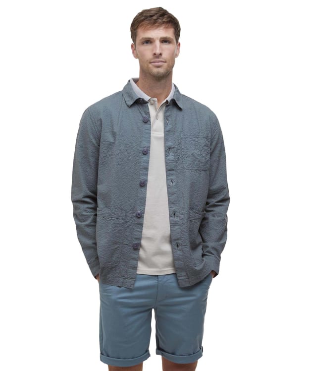 Men's Barbour Callercove Seersucker Overshirt - Vintage Teal
