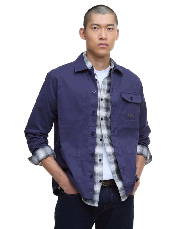 Men's Barbour International Ruiz Garment Washed Overshirt - Midnight Blue